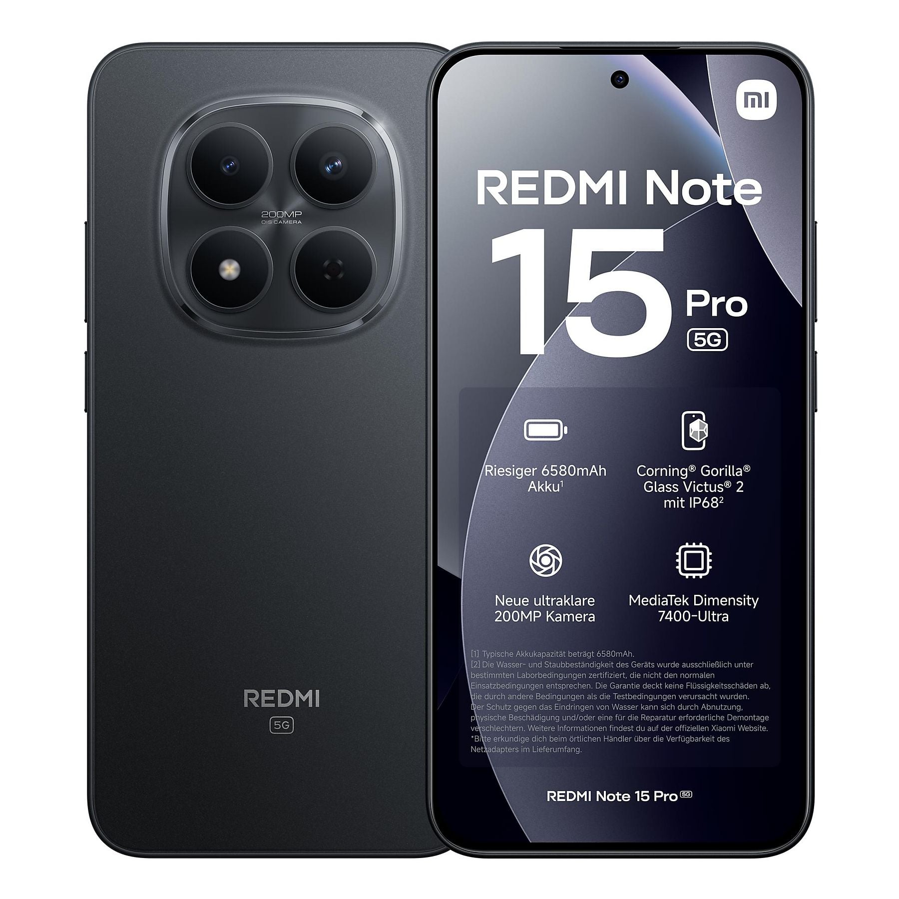 Xiaomi Redmi Note 15 Pro 5G Dual Sim 12GB RAM 512GB Black Garanzia Ufficiale