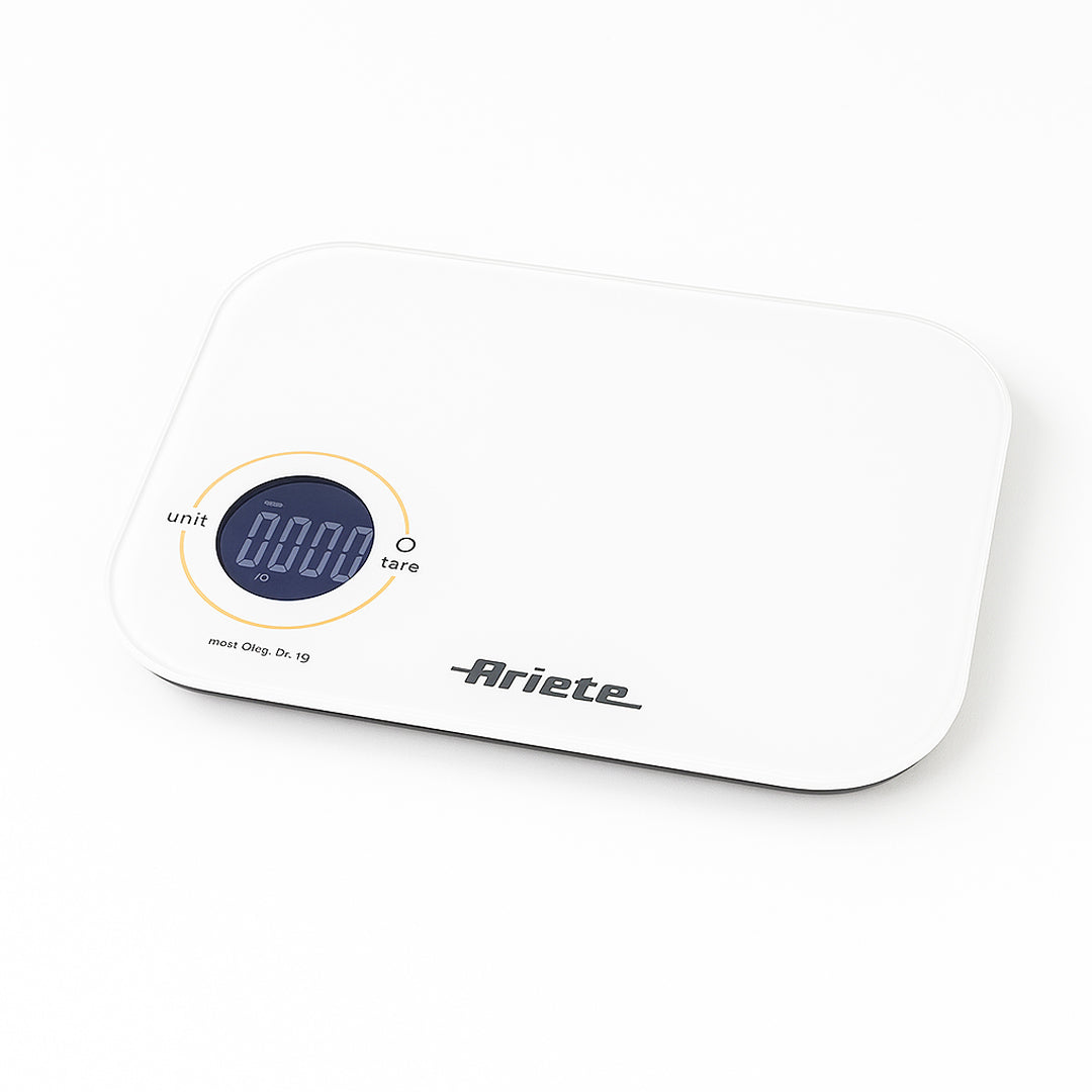 Bilancia Da Cucina Digitale Rotonda INTIRILIFE - Vetro Nero, Display LCD, Max 5 Kg, Batterie Incluse - 3